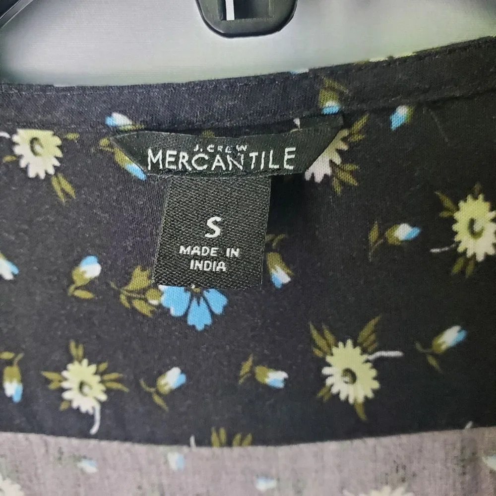 J.Crew Navy Floral Wrap Midi Dress Size Small